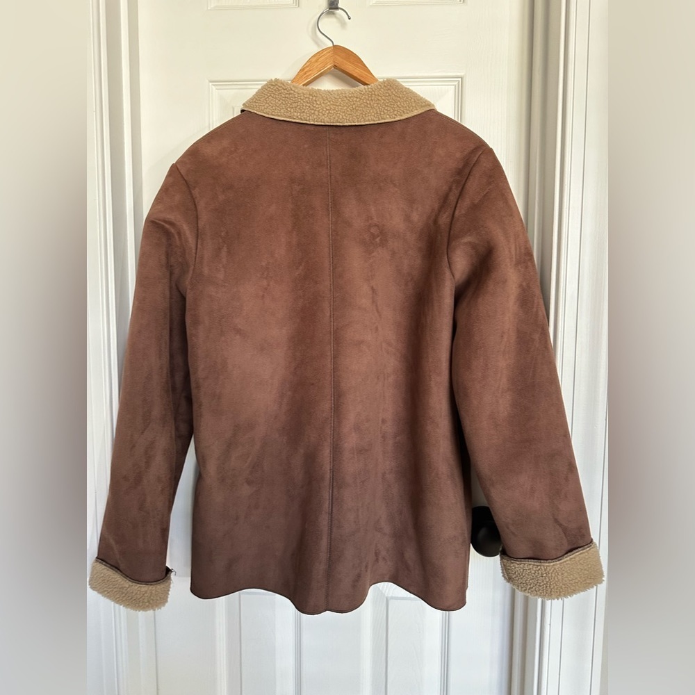 Boden Faux Suede Sherpa Lined Jack Coat UK Size 16 / US Size 12 - Picture 3 of 8